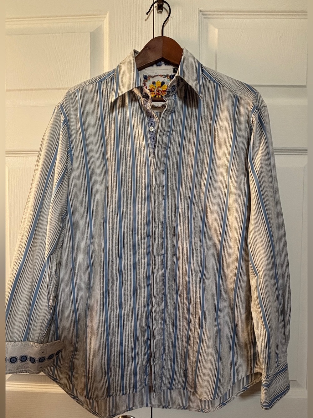 Robert Graham Striped Button Down Shirt Large